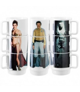 Set 3 Tazas Apilables Star Wars Leia, Han y Lando