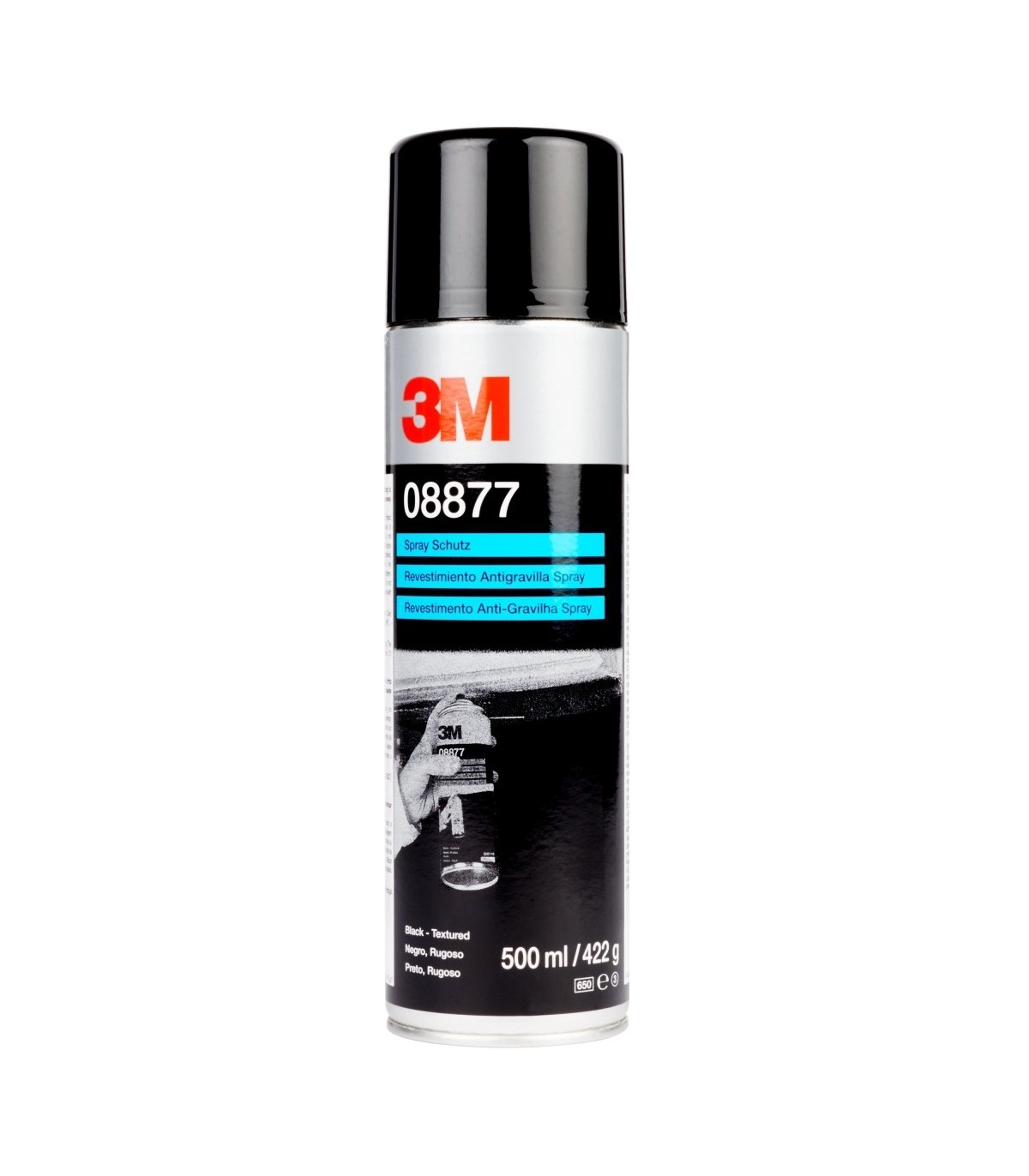 3 x Spray antigravilla color negro 500ml protector bajos de coches