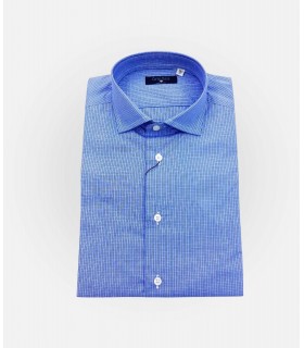 Camisa 100% algodón estampado cube blue