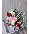 Ramos de 12 rosas de tallo corto de varios colores