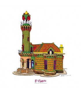 Lámina El Capricho de Gaudí 25x25 cm